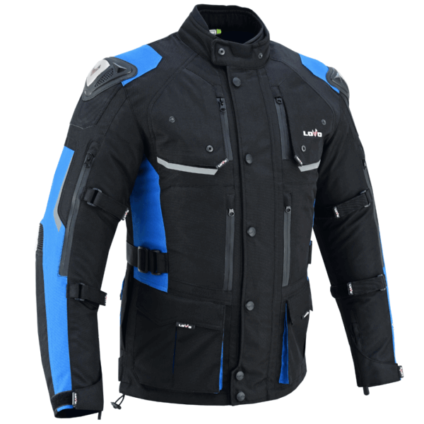 LvA45C_Afric-Pro / Chaqueta de moto 3/4 de tres capas premium para todas las estaciones (para hombre)