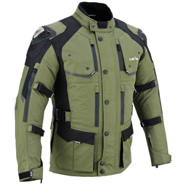 LvA42CG_Afric-Pro / Chaqueta de moto 3/4 de tres capas premium para todas las estaciones (para hombre)